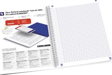 Oxford Floral softcover spiraalschrift, ft B5, 60 vel, geruit 5 mm, 3 geassorteerde designs-2