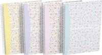 Oxford Floral softcover spiraalschrift, ft B5, 60 vel, geruit 5 mm, 3 geassorteerde designs