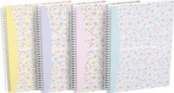 Oxford Floral hardcover spiraalschrift, ft B5, 60 vel, geruit 5 mm, 3 geassorteerde designs