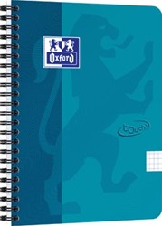 Oxford Touch spiraalblok A5 140 bladzijden aqua , geruit 5 mm