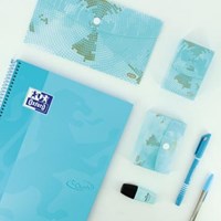 Oxford School Touch Europeanbook spiraalblok A4+ 160 bladzijden geruit 5 mm pastel blauw-3