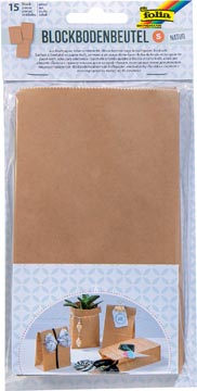 Papieren draagzak met blokbodem 100x55x175mm pak van 15 stuks
