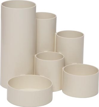 Pennenbak 6 vaks Ø 15 x 12,5 cm voor 85% uit Gerecylcled PS wit