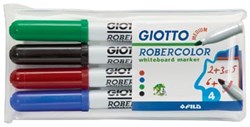 Whiteboard stiften Giotto Robercolor medium ronde punt set van 4 assorti kleuren