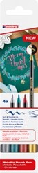 Edding metallic brushpen Christmas e-1340 assorti set van 4 stuks