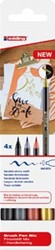 Edding metallic brushpen Mix e-1340 assorti set van 4 stuks