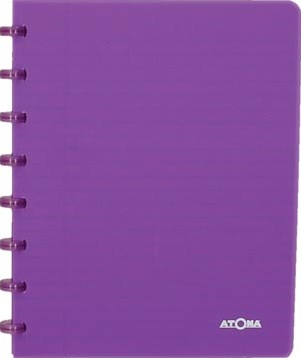 Atoma schrift Trendy A5 gelijnd transparant paars