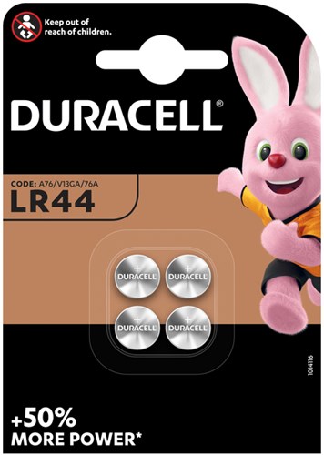 Knoopcel batterij Duracell 4xLR44 alkaline A76