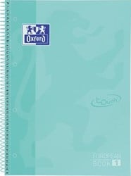 Oxford School Touch Europeanbook spiraalblok A4+ 160 bladzijden gelijnd pastel groen