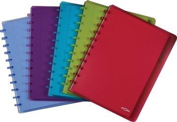 A4 notitieboek Atoma commercieel geruit in geassorteerde kleuren