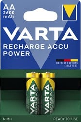 Batterij oplaadbaar Varta 2xAA 2600mAh ready2use