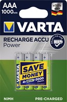 Oplaadbare batterijen AAA Varta 1000mAh 4 stuks