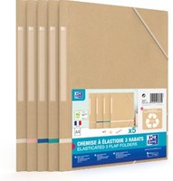 Oxford Touareg elastomap, uit karton, ft A4, naturel en geassorteerde kleuren, pak van 5 stuks-4