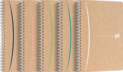 Oxford Touareg spiraalschrift, 180 bladzijden, ft A5, geruit 5 mm, geassorteerde kleuren