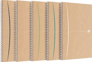 Oxford Touareg spiraalschrift, 180 bladzijden, ft A4, gelijnd, geassorteerde kleuren