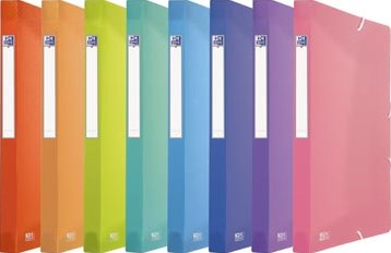 Oxford Urban elastobox uit PP formaat 24 x 32 cm rug van 2,5 cm geassorteerde transparante kleuren