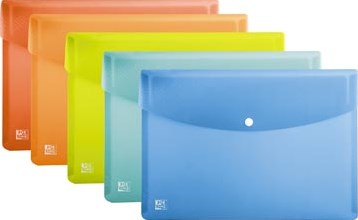 Oxford Urban documentenmap met drukknopsluiting , formaat A5, uit PP, geassorteerde kleuren