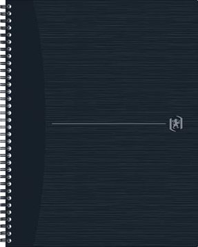 Oxford Origin spiraalschrift, ft A4+, 140 bladzijden, geruit 5 mm, zwart