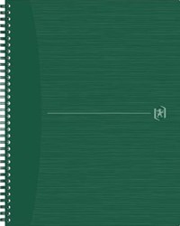 Oxford Origin spiraalschrift, ft A4+, 140 bladzijden, geruit 5 mm, groen