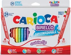 Carioca viltstift Dubbelpunter Birello Superwashab 24 stiften