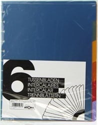 Atoma tabbladen voor A4 schriften uit PP set van 6 stuks geassorteerde kleuren