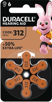 Duracell hoortoestelbatterijen DA312 batterij 6 stuks