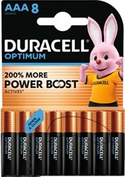 Duracell AAA batterij Optimum met extra levensduur blister van 8 stuks