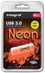 Integral Neon USB stick 64GB USB 3.0 Oranje