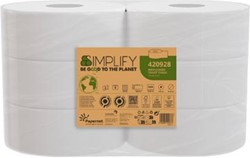 Papernet toiletpapier Simplify Maxi Jumbo 2-laags 1305 vellen pak van 6 rollen