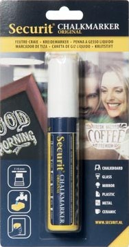 Krijtstift Securit large op blister wit