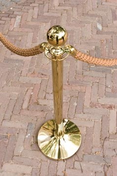 Afzetkoord Securit 150cm zwart met goudkleurige knop-3