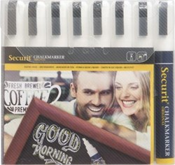 Krijtstift Securit medium etui van 8 stuks wit