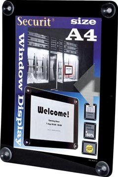 Posterframe A4 Securit vitrine met zuignappen
