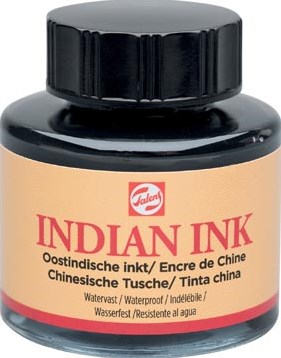 Oost-Indische inkt Talens zwart 30ml