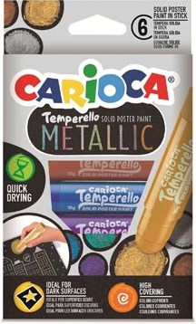 Carioca plakkaatverfstick Temperello Metallic, kartonnen etui van 6 stuks
