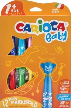 Carioca viltstift Baby Teddy doos van 12 stuks in geassorteerde kleuren