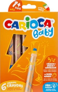 Carioca kleurpotlood Baby 3-in-1, doos van 6 stuks in geassorteerde kleuren