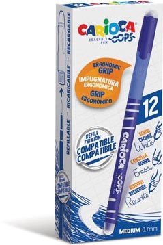 Carioca balpen Oops medium uitwisbaar doos van 12 stuks blauw