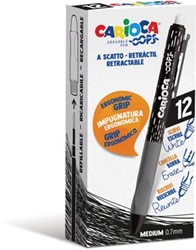Carioca gelroller Oops medium uitwisbaar doos van 12 stuks zwart