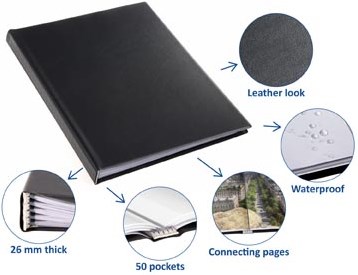 Rillstab showalbum A4 50 tassen zwart-3