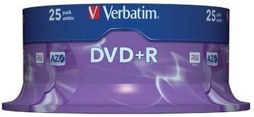 Verbatim DVD recordable DVD+R, spindel van 25 stuks
