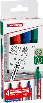 Edding whiteboard marker E-363  geassorteerde kleuren  blister van 4 stuks