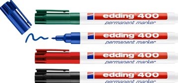 Edding permanent marker 400, geassorteerde kleuren, blister van 4 stuks-2