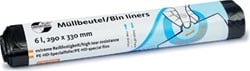 Vuilniszak 6 liter zwart 6 micron 29 x 33 cm rol van 50 stuks