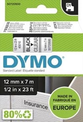 Dymo D1 tape 45010 12mm zwart op transparant