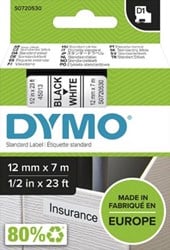 Dymo D1 tape 45013 12mm zwart op wit