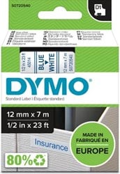 Dymo D1 tape 45014 12mm blauw op wit