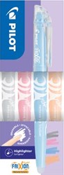 Pilot FriXion Light markeerstift Natural, doos van 4 stuks: grijs, koraal, hemelsblauw, lichtoranje