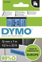 Dymo D1 tape 45016 12mm zwart op blauw