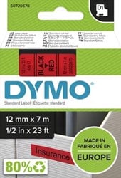 Dymo D1 tape 45017 12mm zwart op rood